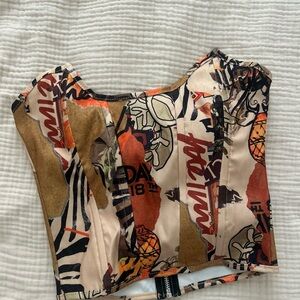 Pretty Little Thing Graphic Corset Top